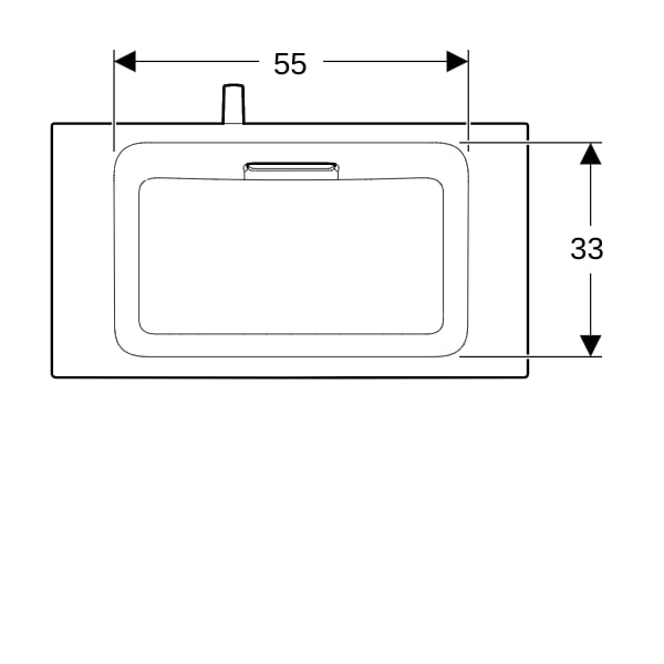 Geberit ONE MWT, 75x40cm, CleanDrain v.Ausld. o.Hl., Ül.verd., weiß Tect/hgl.verchr.