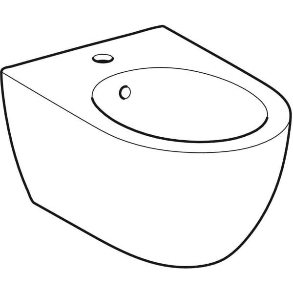 Geberit Acanto Wandbidet, mit Überlauf geschl. Form, T:53cm, weiß, KeraTect