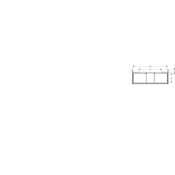 Geberit ONE Unterschrank für WT/-Platte 2 Schubl., 118,4x50,4x47cm,Nussb.hickory