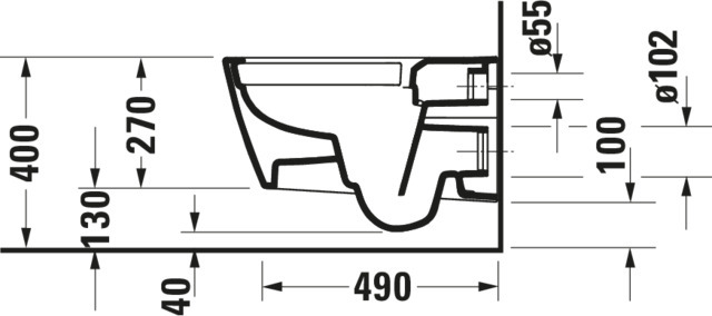 DU Wand-WC Design Classics Viu 570mm rimless Weiß TS, Durafix inkl., HYG
