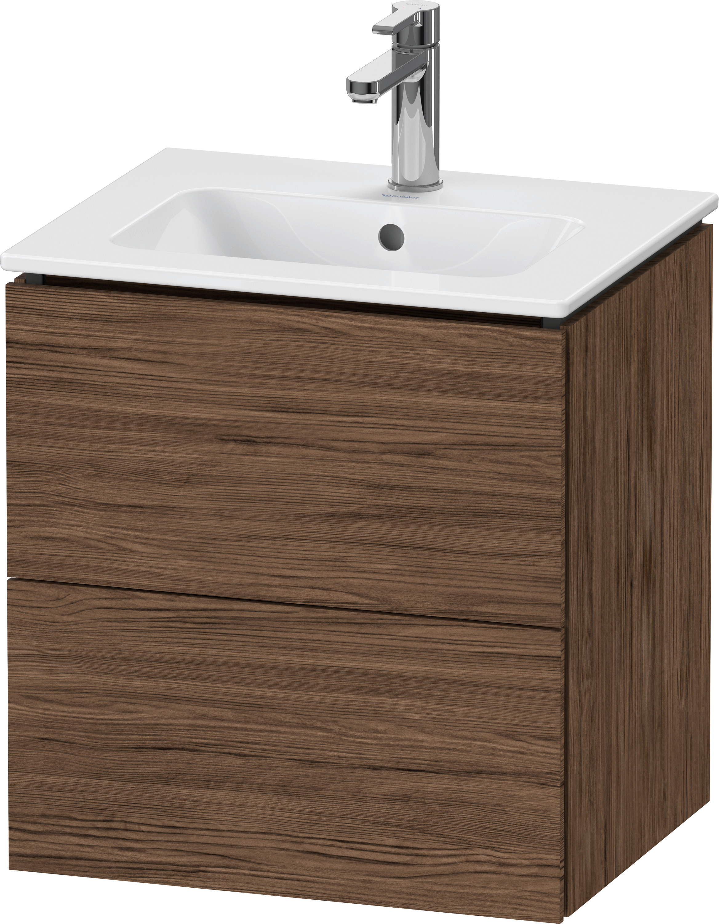 Duravit WTU L-Cube wandhängend, 2 Schubk. 500x520x421mm, Nussbaum Dunkel