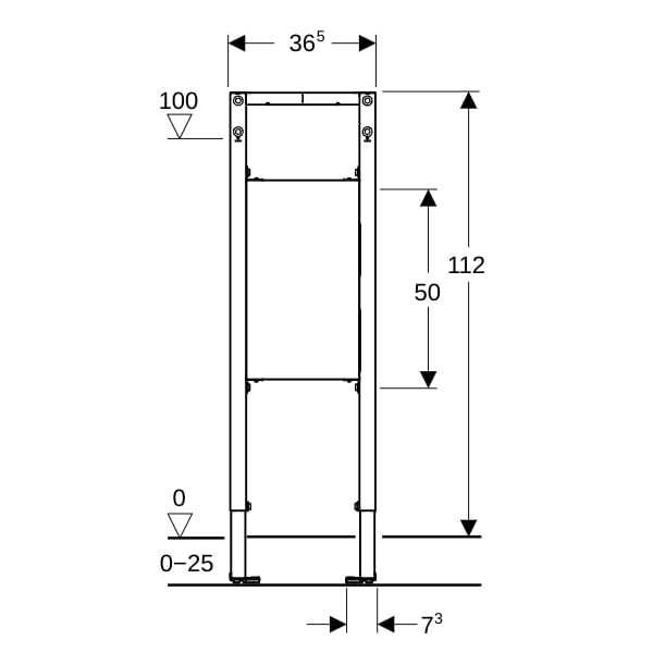 Geberit Duofix Elem. f. Stütz- u. Haltegriffe 112cm, barrierefrei