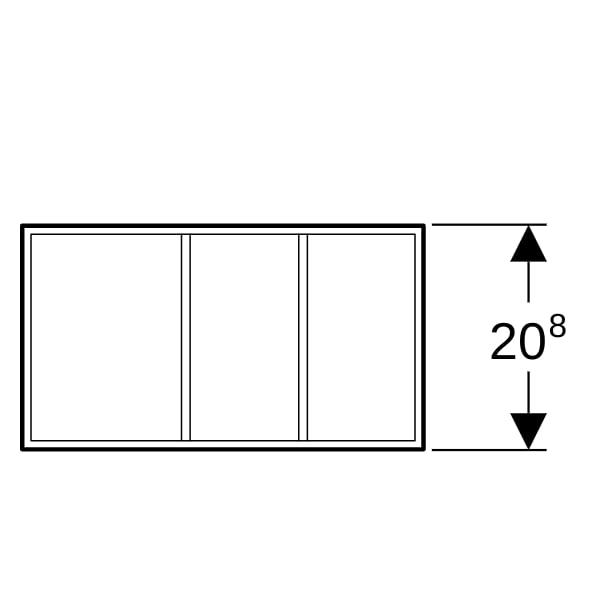 Geberit Xeno2 Schubladeneinsatz H-Teilung 37,3x6,2x20,8cm, sculturagrau
