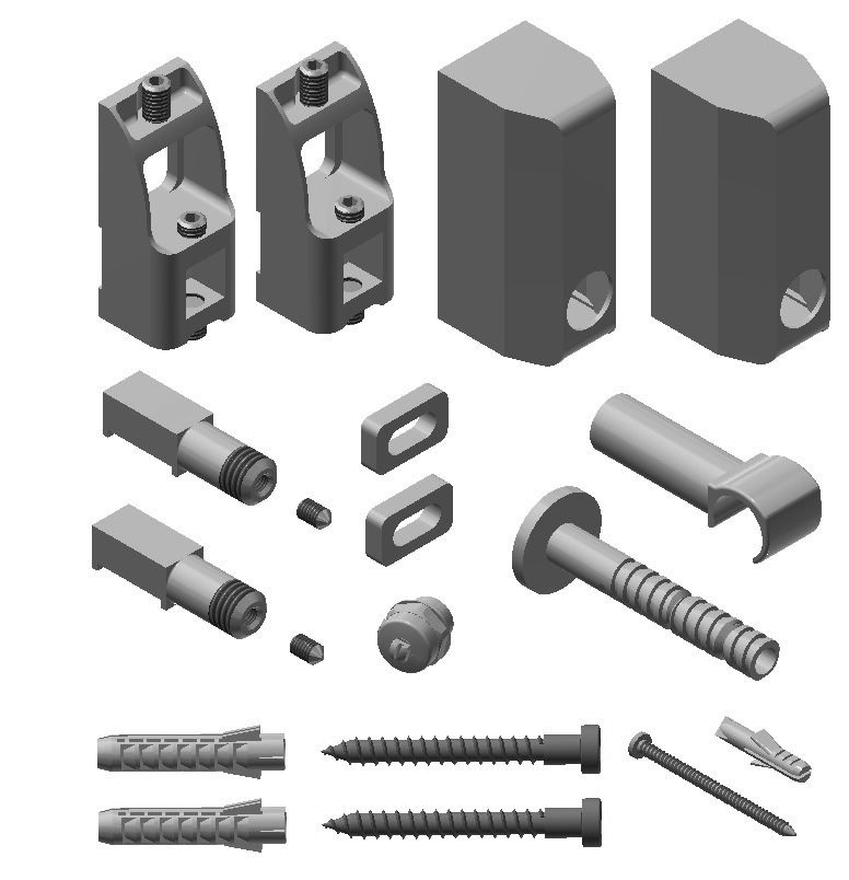Kermi Befestigungs-Set 19 Geneo circle RAL9016