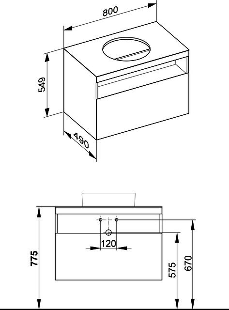 KEUCO WUB Stageline 32865 m.Ausz. Hahnl.re. 800x550x490mm inox