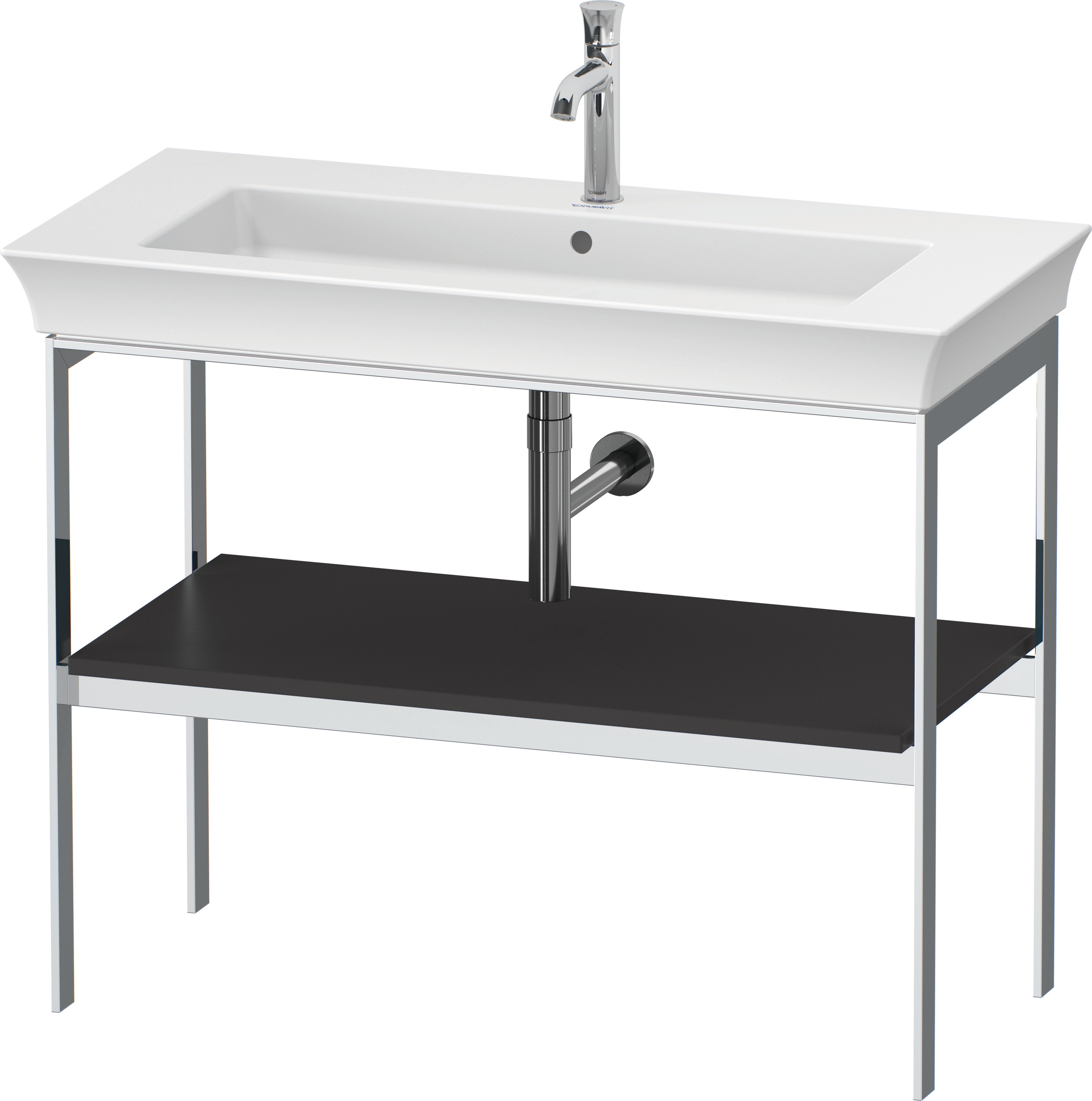 Duravit Metallkonsole bodenst. White Tulip 760x984x450mm, Graphit Seidenmatt