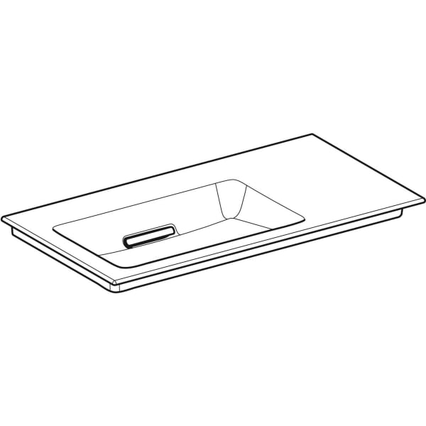 Geberit ONE MWT 90x48cm, CleanDrain, Ablg.re o. Hl., o. Ül., weiß, KeraTect/weiß glzd
