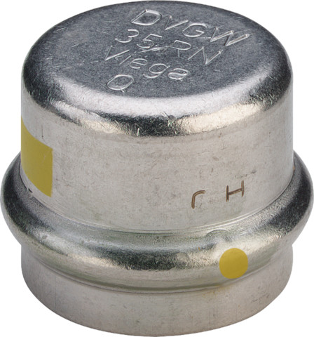 Viega Verschlusskappe SC Sanpress Inox G 0256 für Gas in 15mm Edelstahl
