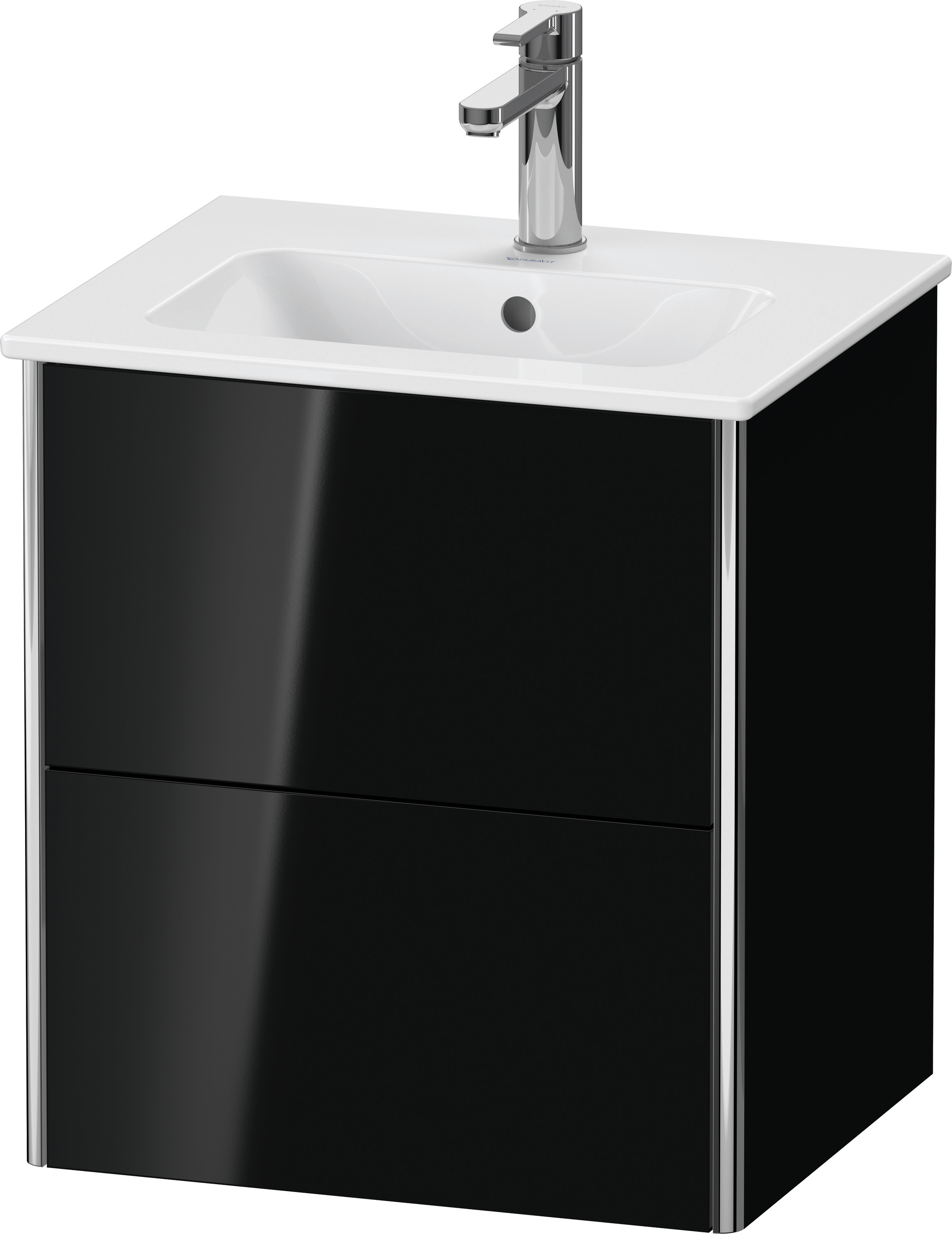 Duravit WTU XSquare wandhängend, 2 Schubk. 560x510x418mm, Schwarz Hochglanz
