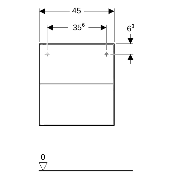 Geberit ONE Seitenschrank mit 2 Schubl. 45x49,2x47cm, sandgrau hgl.