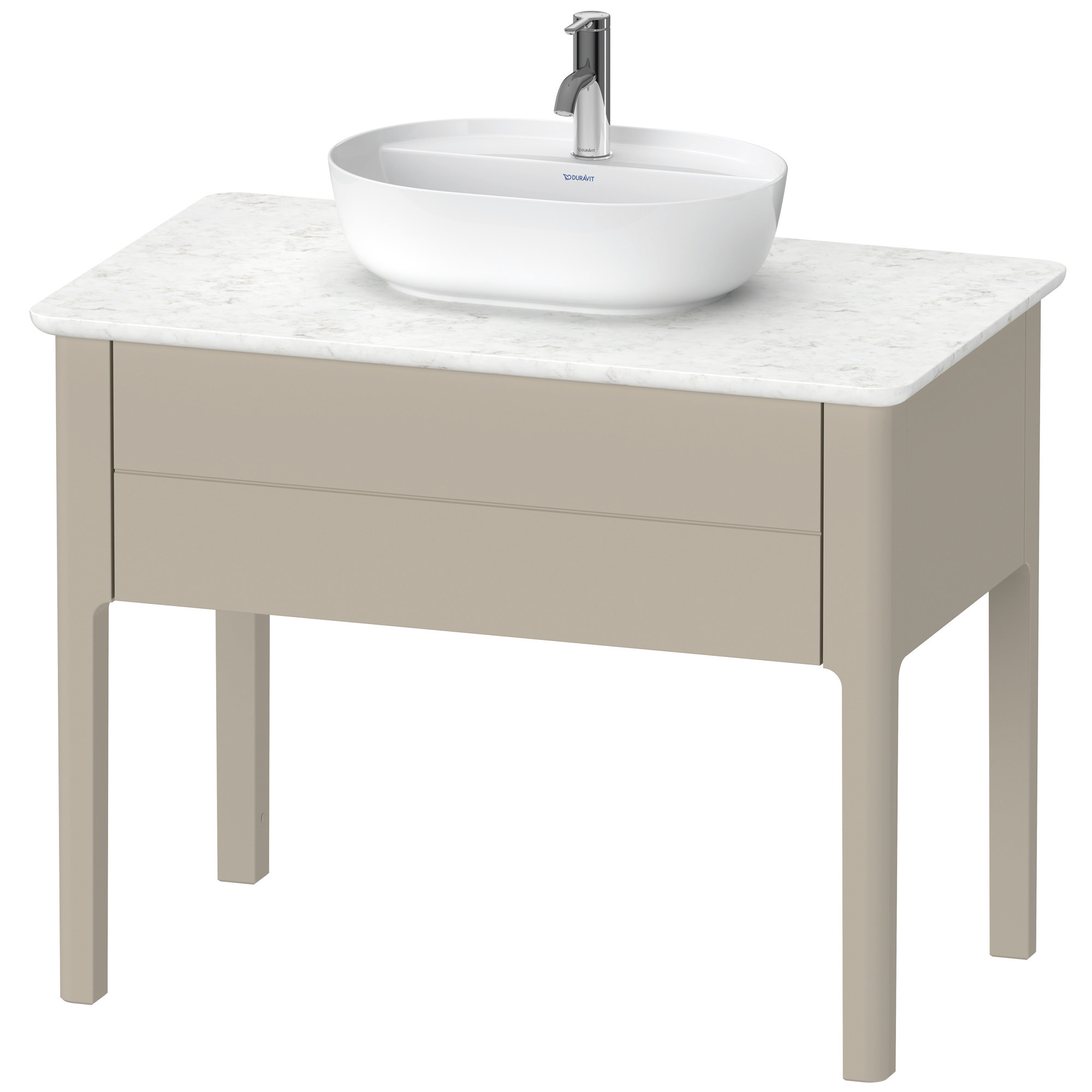 Duravit Luv Waschtischunterbau bodenstehend 1 Auszug,743x938x570mm,Taupe Seidenmatt