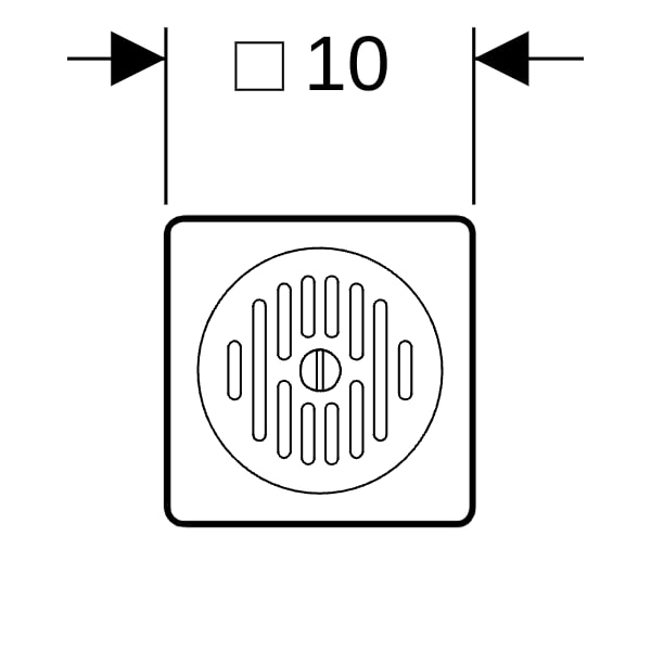 Geberit Duschbodenablauf mit Standardrost 10 x 10 cm