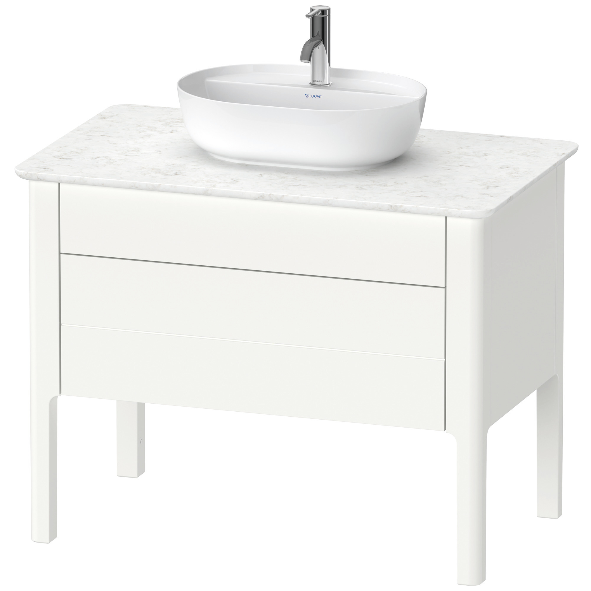 DU Luv WTU bodenstehend, 1 Schubkasten, 1 Auszug,743x938x570mm,Weiß Seidenmatt