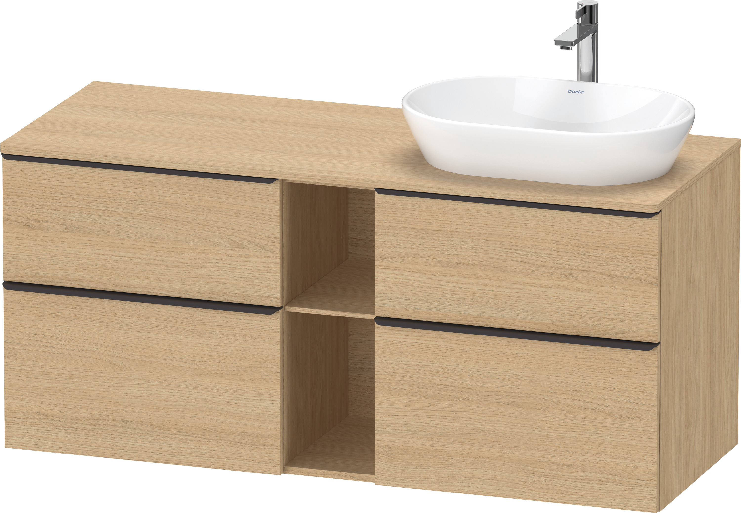 Duravit D-Neo,Kons-WTU,R,AZ:2,SBK:2,Gr:D.Schw 1400x550x644mm,Wdh,Natur Eiche Matt,Dek.