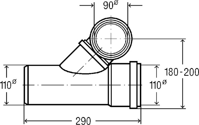 Viega Abzweig 8092 in DN100/80 Kunststoff grau