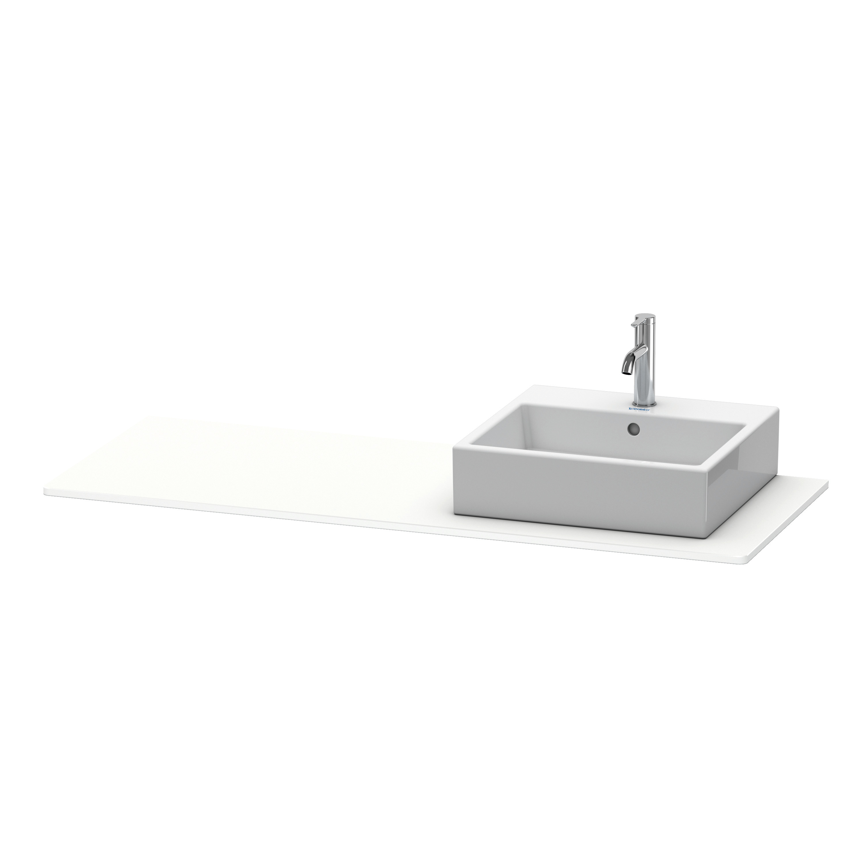 Duravit Konsole XSquare 16x1400x550mm mit 1 Ausschn., Weiß Matt