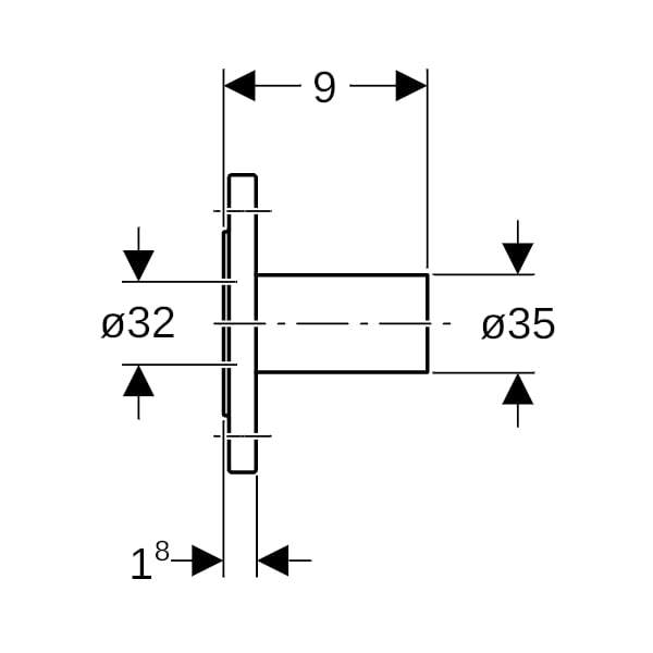 Geberit Mapress C-Stahl Flansch PN 10/16 mit Einschubende d35