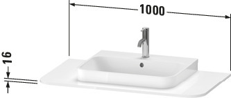 Duravit Happy D.2+ Konsole, mit Ausschnitt, 16x1000x550mm, Taupe sup.mat.