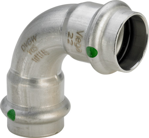 Viega Bogen 90 Grad mit SC Sanpress Inox 2316 in 15mm Edelstahl Viega Bogen 90 Grad mit SC Sanpress Inox 2316 in 15mm Edelstahl