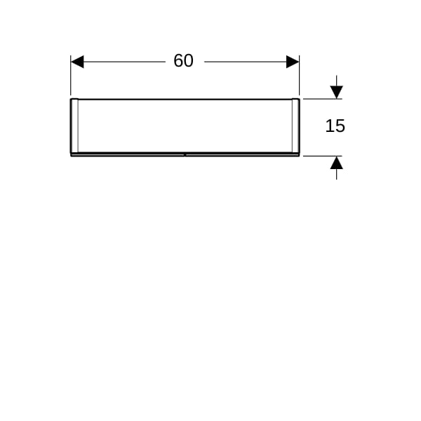 Geberit Option Spiegelschrank mit Beleuchtung zwei Türen, 60x70x15cm