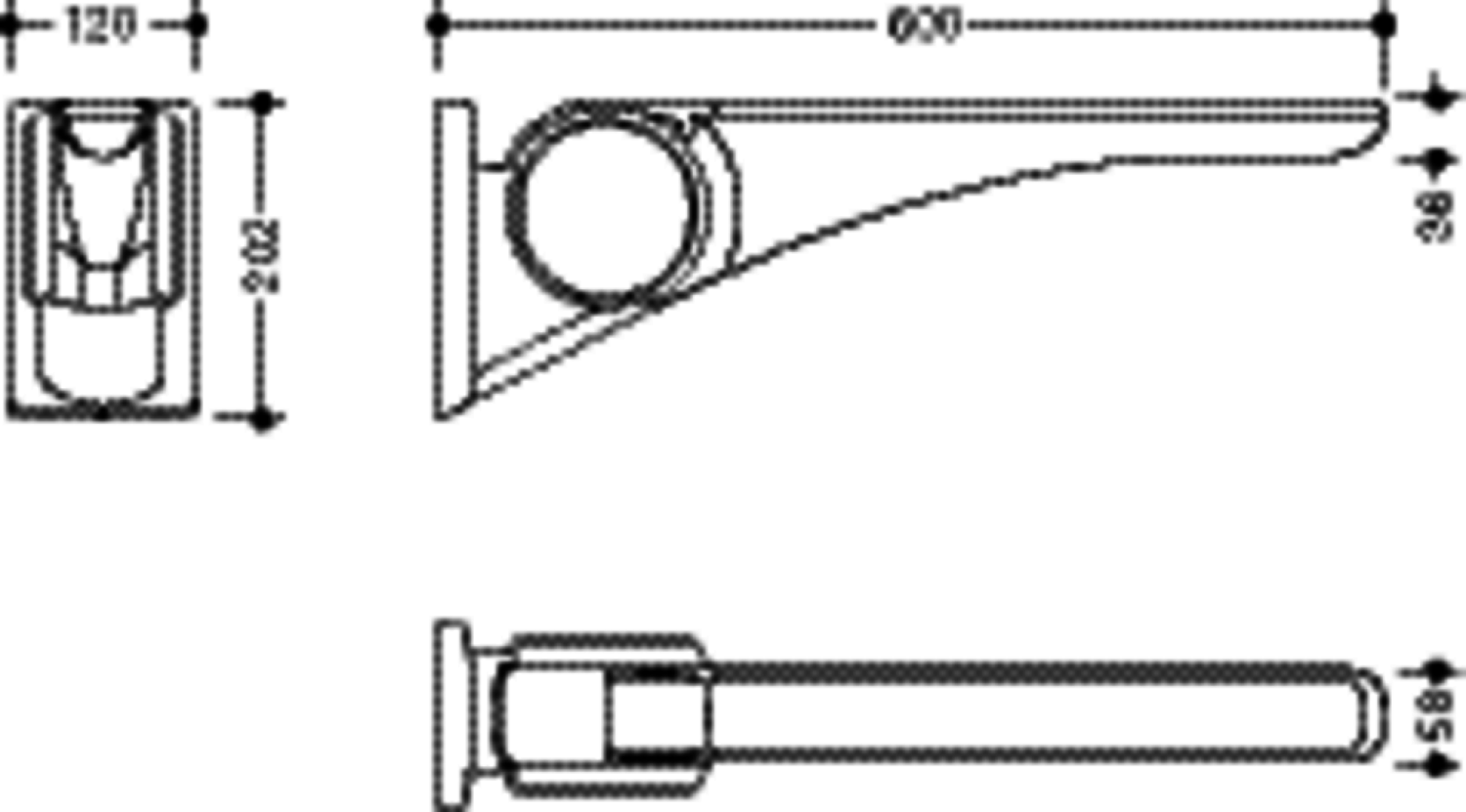 HEWI Stützklappgriff Basic,600 mm weiß hochgl.-anthraz.matt