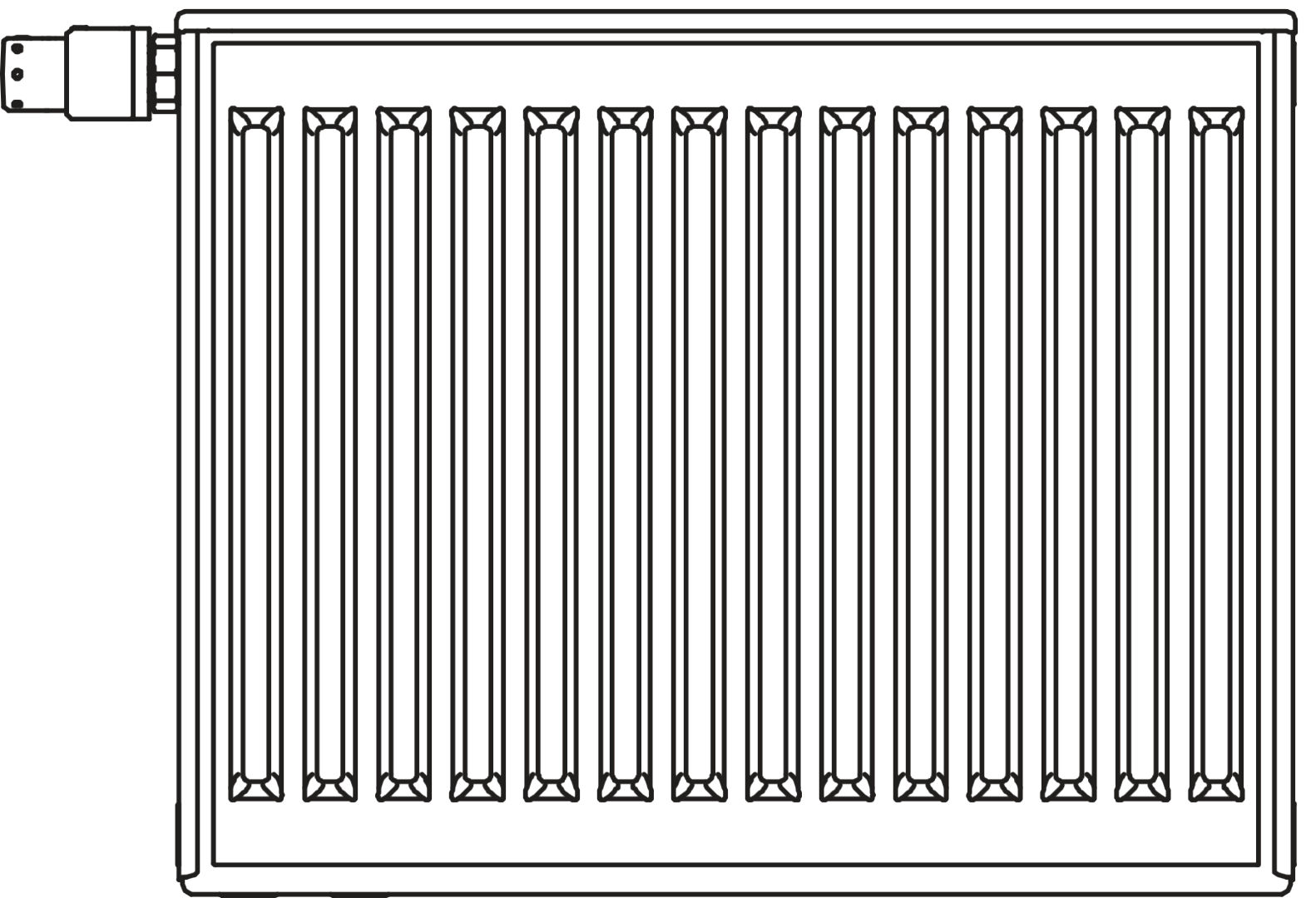 Kermi Profil-V Hyg T10 900x61x800 QN698, RAL9016, 10bar, Vent.li, o.Abd,BK