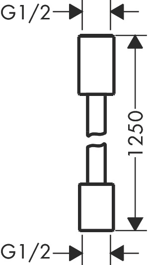 Hansgrohe Textilbrauseschlauch Axor 1250mm mit zylindrischen Muttern chrom