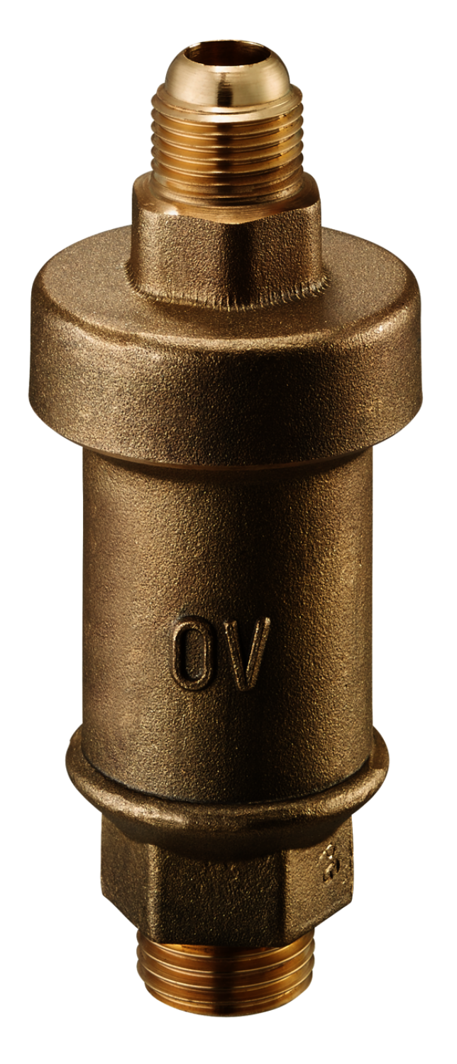 OVENTROP-Flüssigkeitssicherung 1/2"AG und 3/8"IG unten, M18x1,5 oben