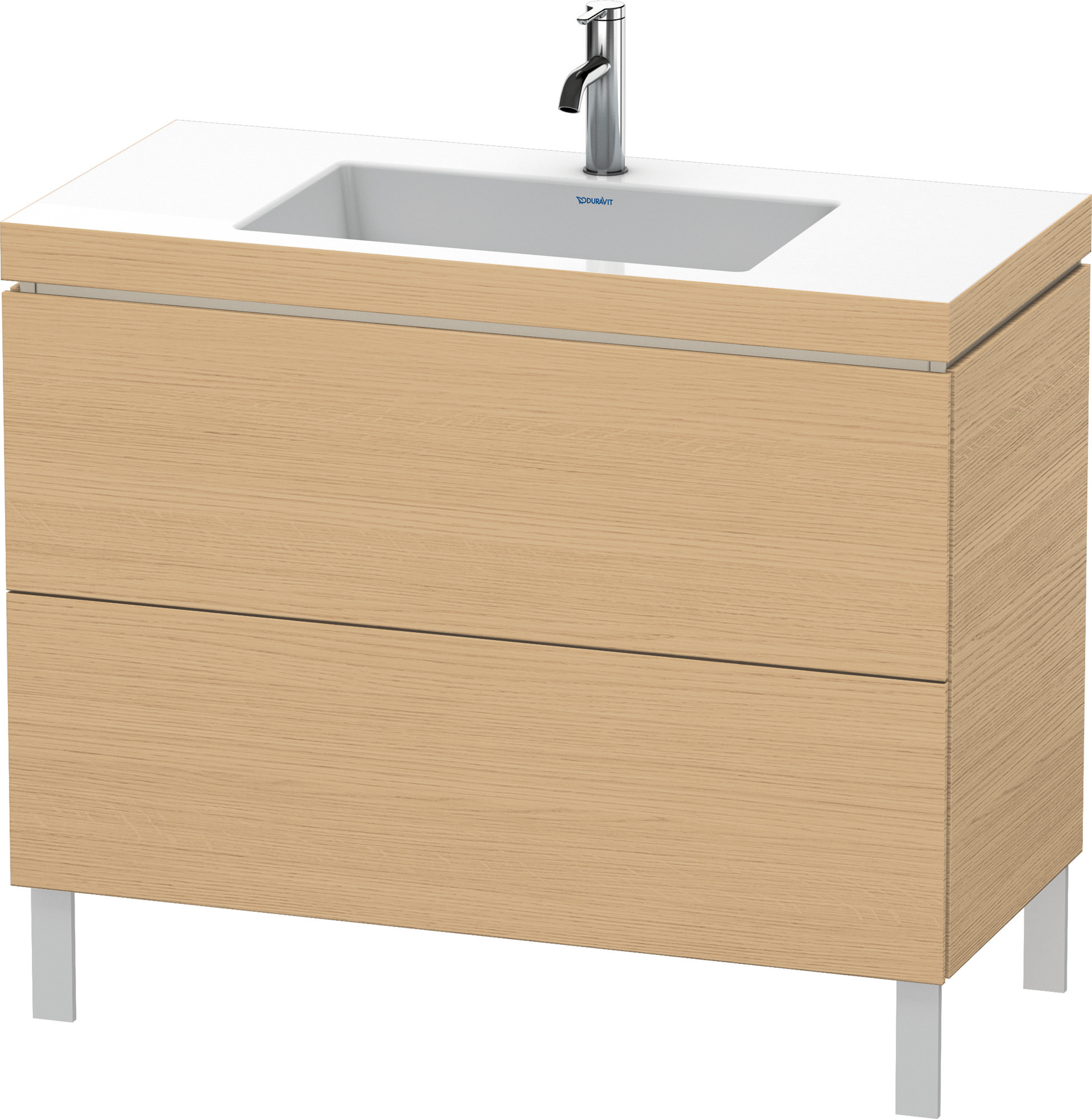 Duravit WTU L-Cube m. Vero Air 698x1000x480mm 1 HL, 2 Auszüge, Eiche Natur