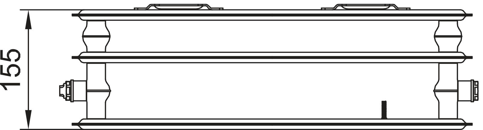 Kermi x2 Profil-K Hyg T30 400x155x700 QN724, RAL9016, 10bar, o.Abd, BK