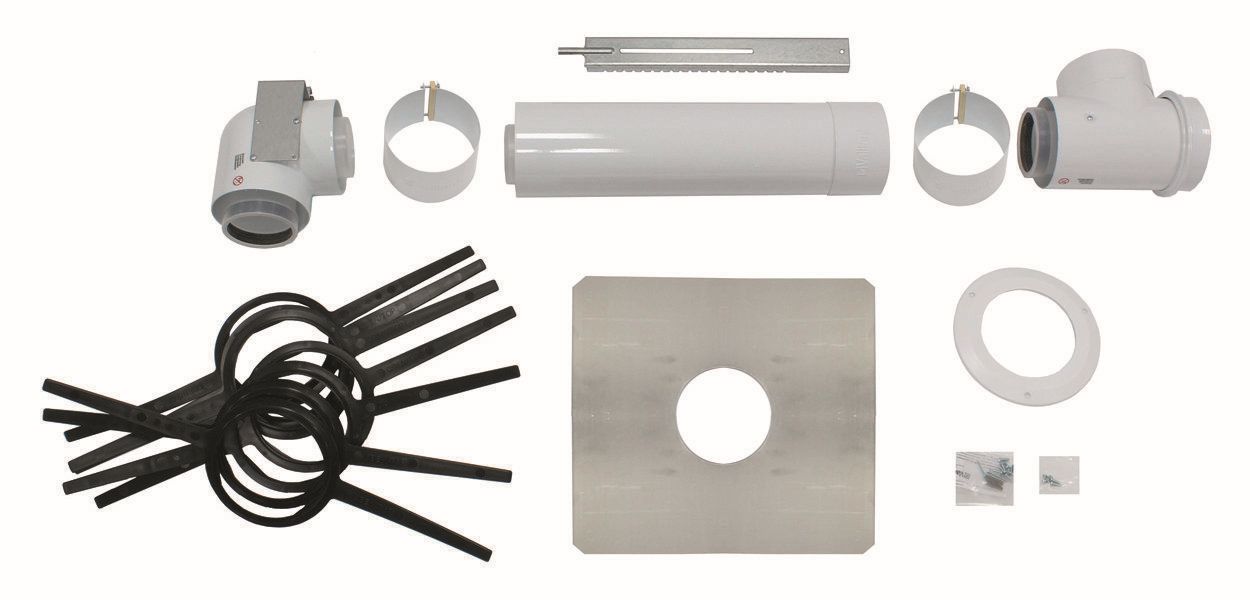 Vaillant Basis-Anschluss-Set f. konz. Abgasl. PP, 80/125mm im Schacht