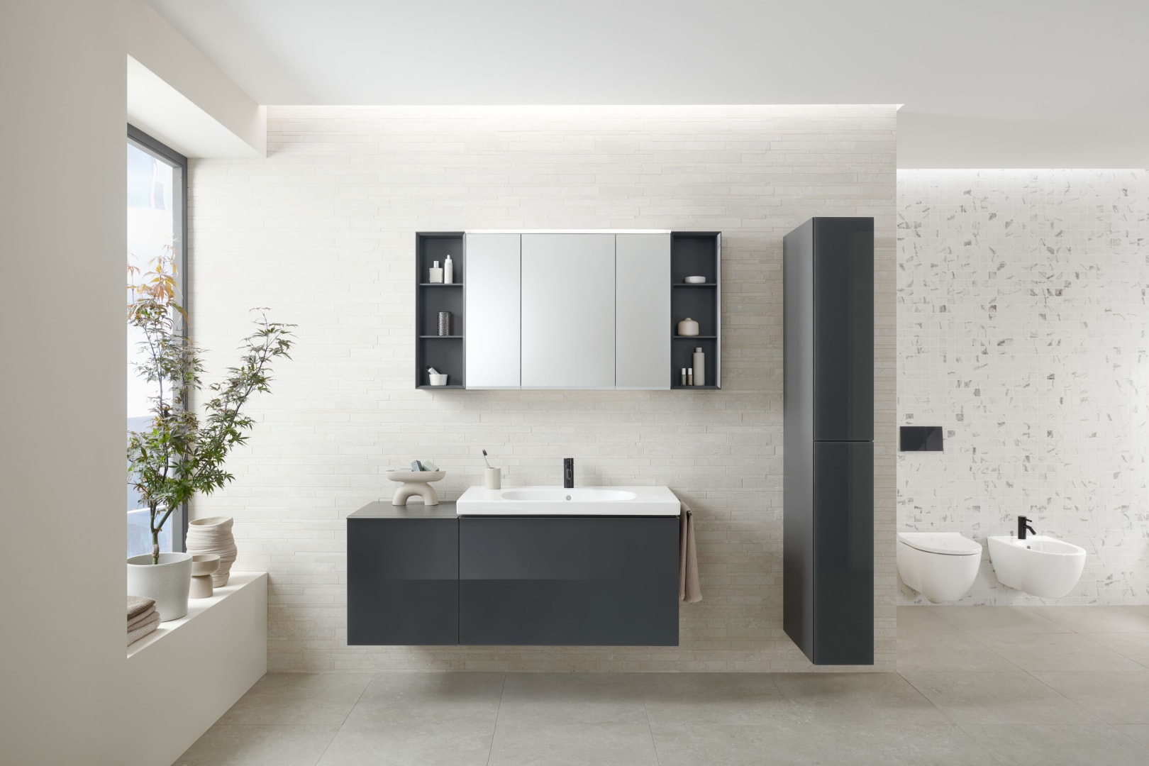 Geberit Sigma70 BetPl., eckig, f. 2-Mengen-Sp lava, Glas