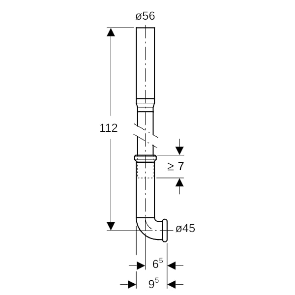 Geberit Spülbogenset 90Gr ausziehbar, mit Aussparungsschalen und Schutzstopfen
