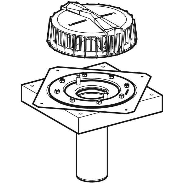 Geberit Pluvia Dachwassereinl. mit Bef.-Fl. für Dachabdichtungsfolien, d90, 25l/s