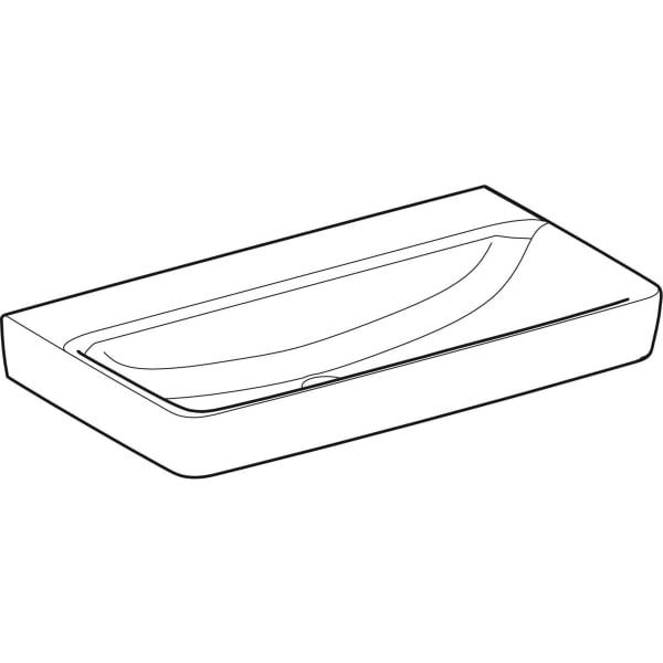 Geberit Renova Plan Waschtisch, 85x48cm o. Hl., o. Ül., weiß, KeraTect