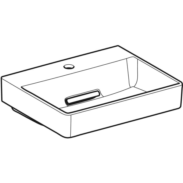 Geberit ONE AS-WT eckig, 50x41cm, CleanDrain m. Hl., o. Ül., weiß, KeraTect/weiß glzd