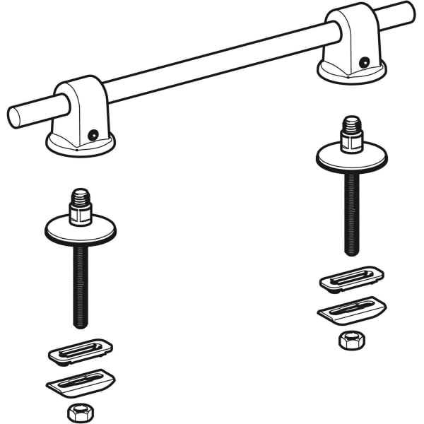 Geberit Scharnier mit Scharnierwelle für WC-Sitzring mit Bef. von unten, L110