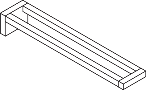 HEWI Handtuchhalter Sys 100, chrom, L:490mm, B:90mm