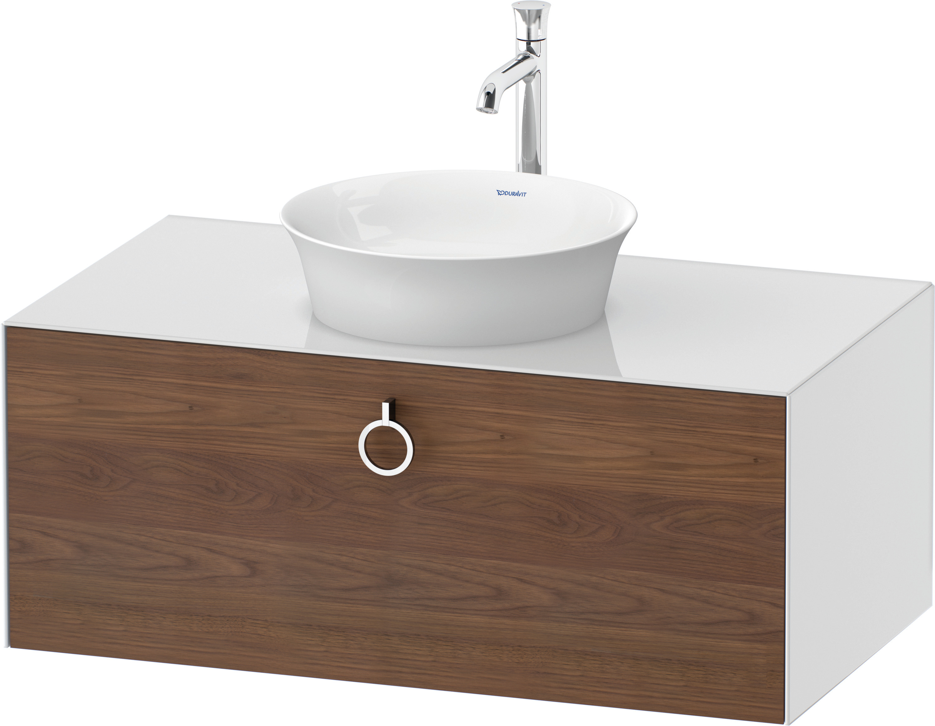 Duravit WTU wandh. White Tulip,1 Ausz.,mit Griff,408x1000x550,A.Nussb.M./Weiß HGL