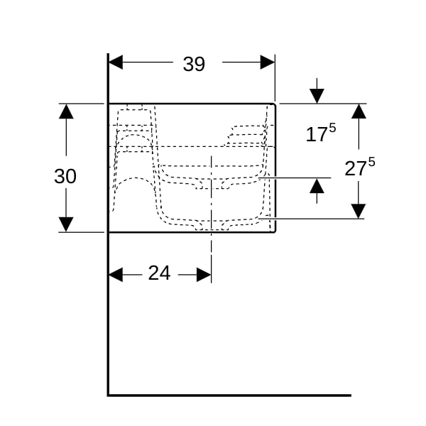 Geberit Bambini Spiel/Waschlandschaft B:140cm 3 Waschpl., tieferes B re, 3 Hl., weiß