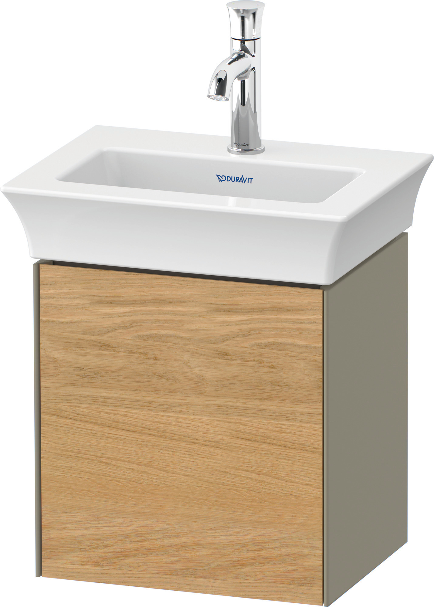 Duravit WTU White Tulip wandh.,1 Tür, TA li. 410x384x298mm,Eiche N.M./St.gr.HGL