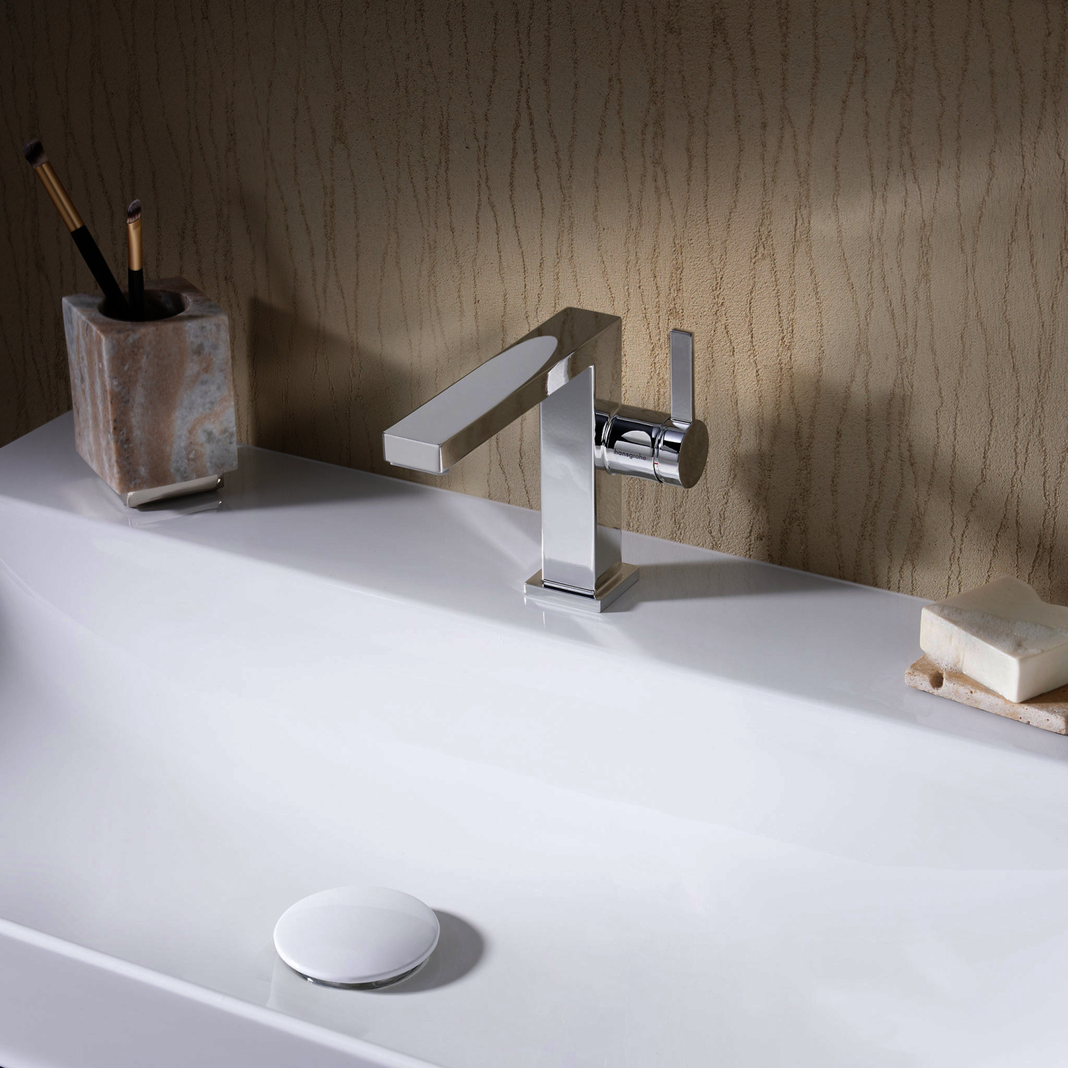 Hansgrohe WTM 110 Tecturis E Fine CoolStart mit Push-Open Ablaufgarnitur chrom