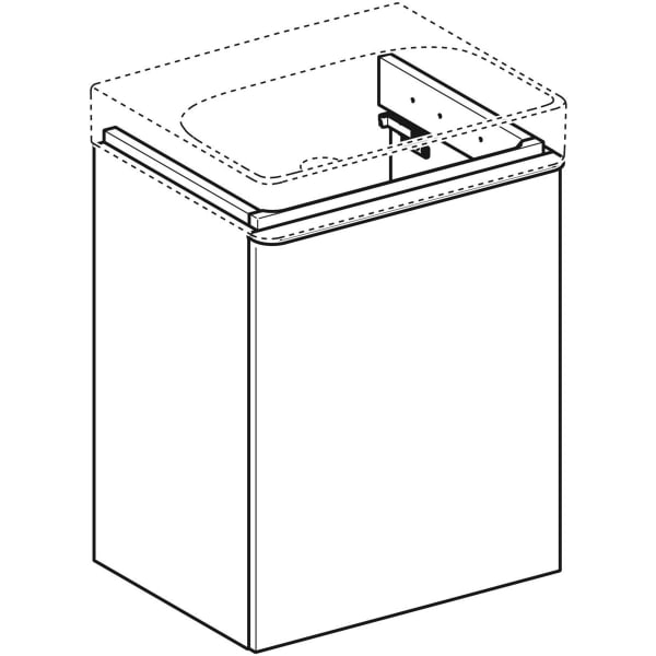 Geberit Smyle US für HWB, eckig, m. 1 Tür re 49,2x61,7x40,6cm, sand-grau