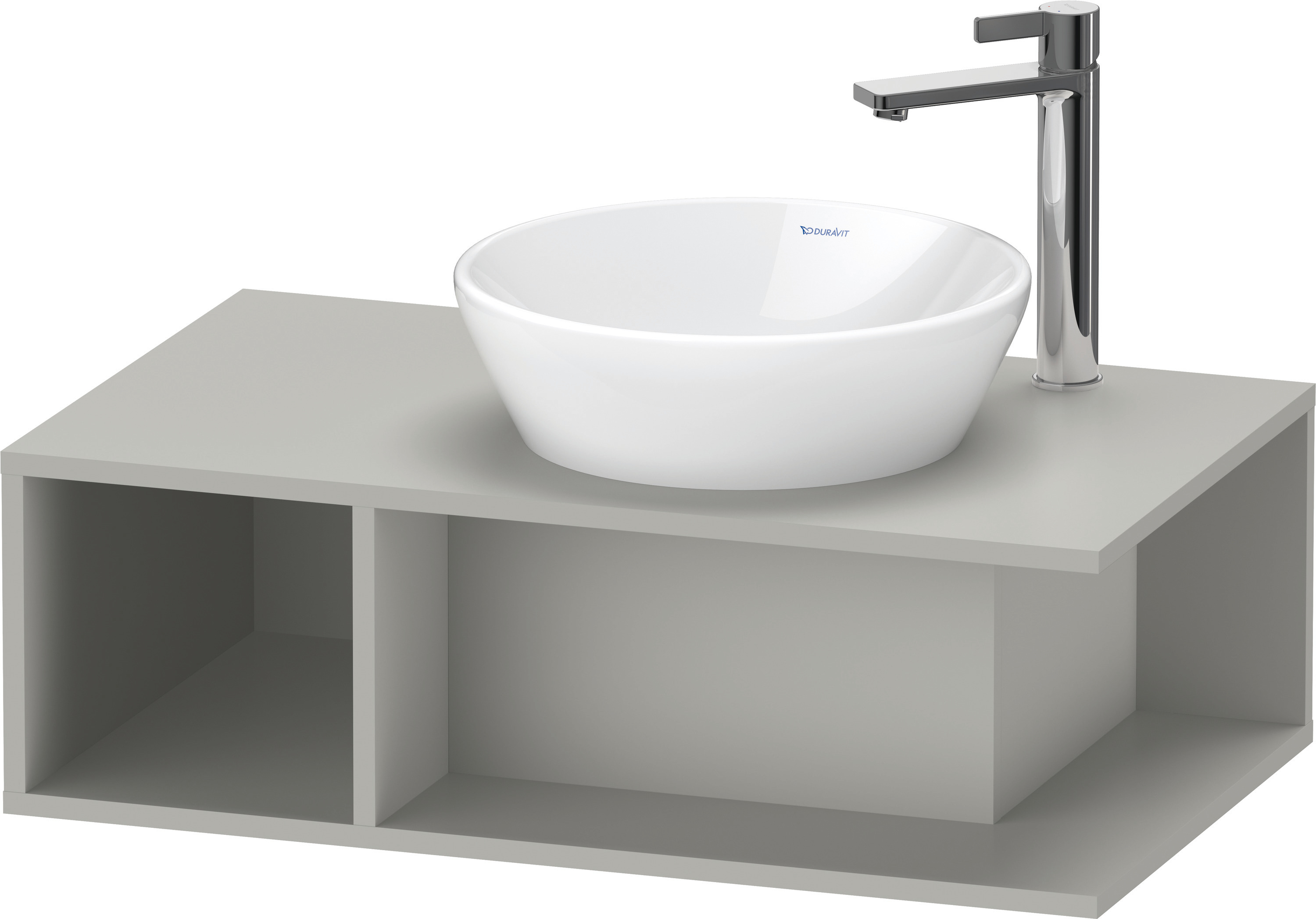Duravit D-Neo WTU wandh.,1 offenes Fach l., 260x800x480mm, Betongrau Matt