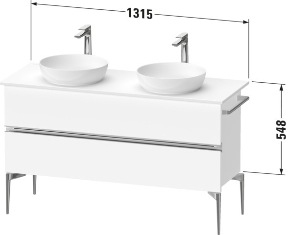 Duravit Sivida WTU 1315x548x475mm,f. Bodenst.,f. Kons.m. ASB 2,SBK 2,Chrom/We
