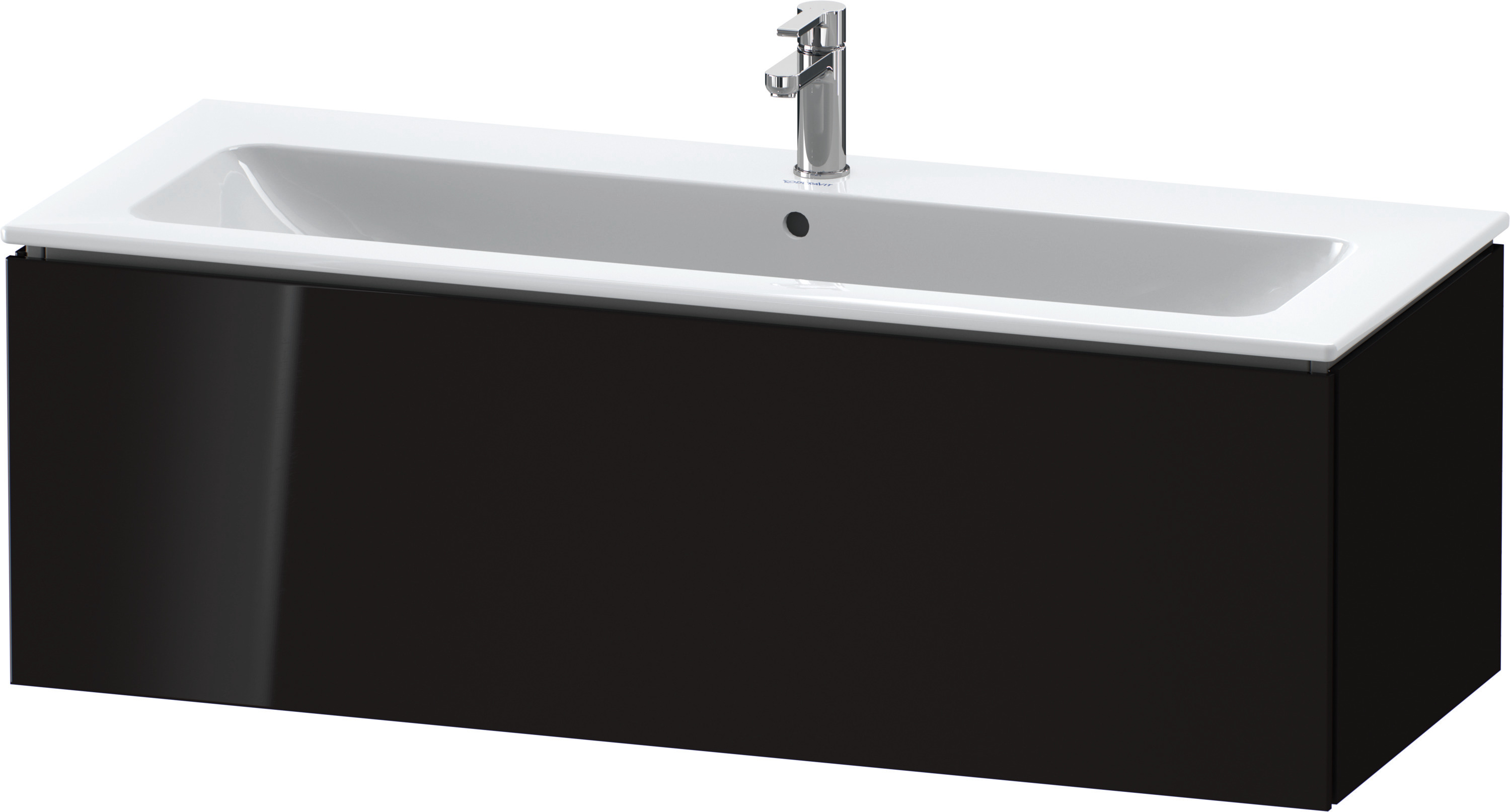 Duravit WTU wandh. L-Cube 481x1220x400mm 1 Auszug, f.233612, schwarz hochglanz
