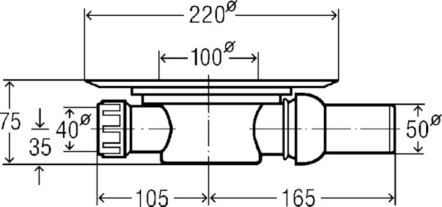 Viega Badablauf Advantix 4935.6 50 mm (DN50) Kunststoff grau