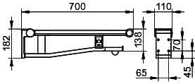 KEUCO SK-Griff WC Plan Care 34903, li mit Funk-Ausl.,verchromt/lichtgrau, 700 mm