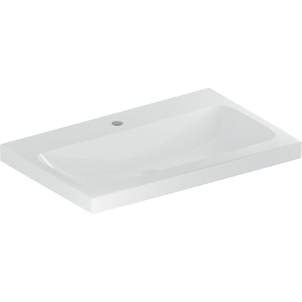 Geberit iCon Light Waschtisch 75x48cm mit Hahnloch, ohne Überlauf, weiß