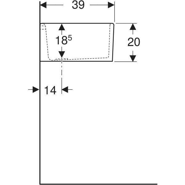 Geberit Publica Mehrzweckbecken mit Überlauf 50x20x39cm, weiß